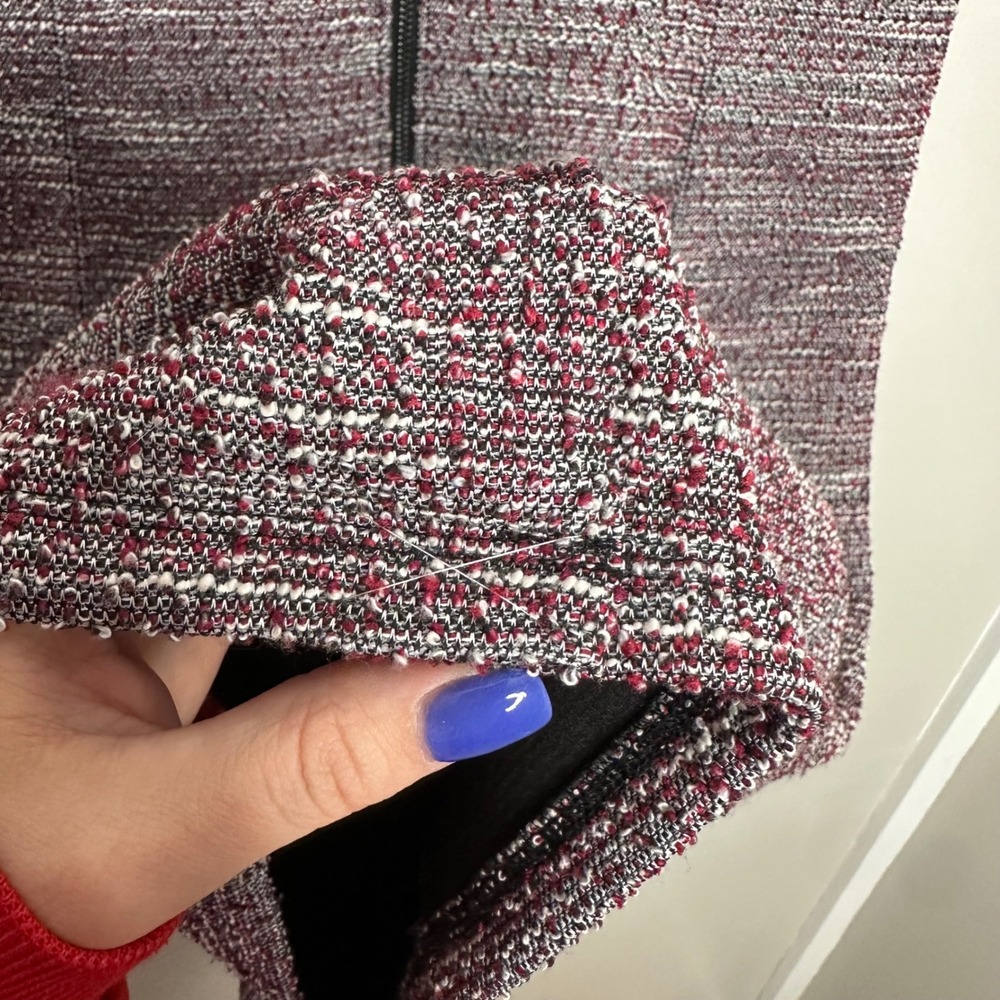 LOFT Women's Pink Tweed Sheath Sleeveless Zipper Back Dress Business 10P NWT‎ - Picture 7 of 7